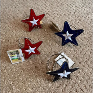 Fourth of July Star Napkin Holders Red White Blue